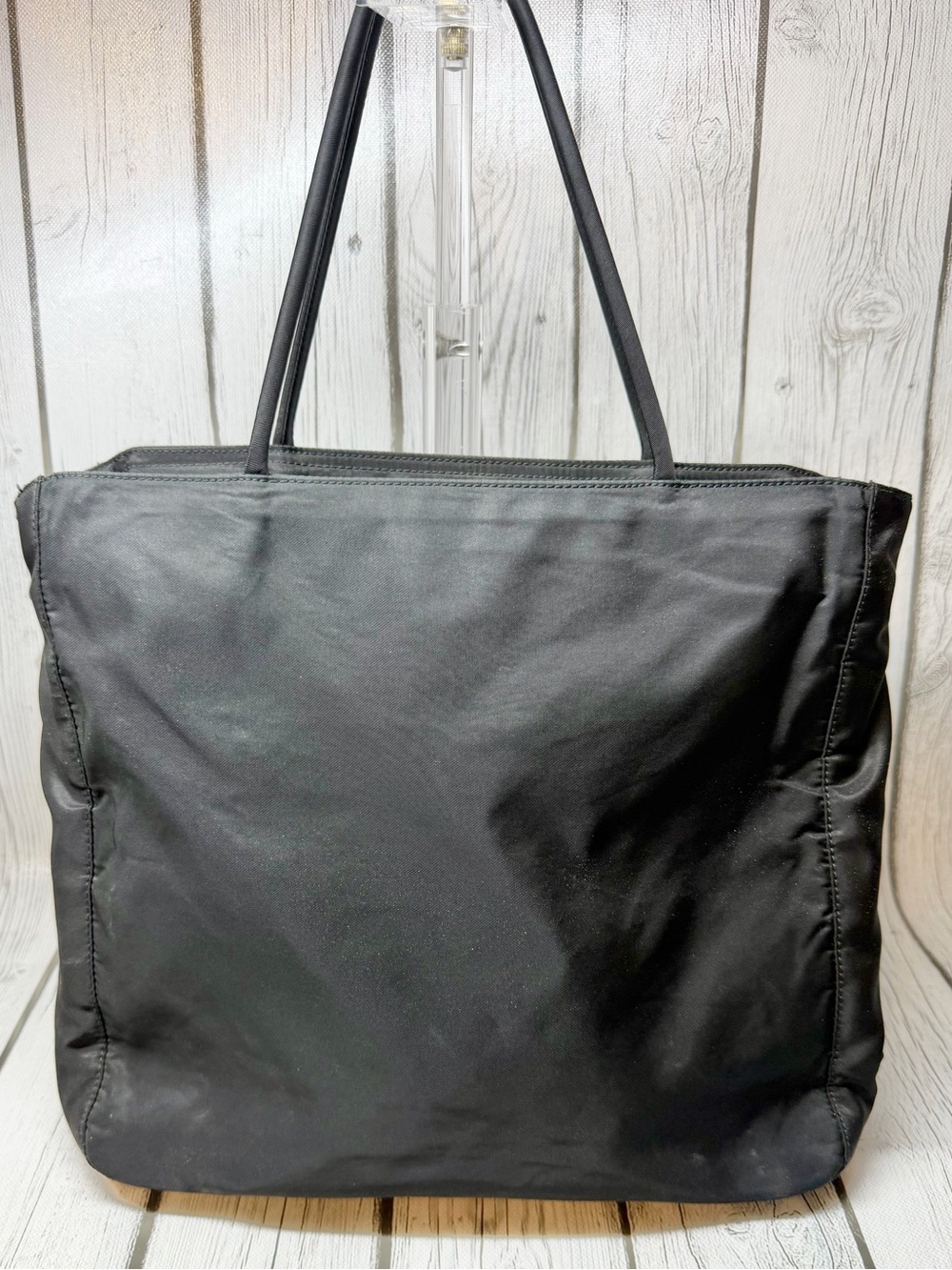 PRE LOVED Authentic Prada Black Nylon Tressuto Tote